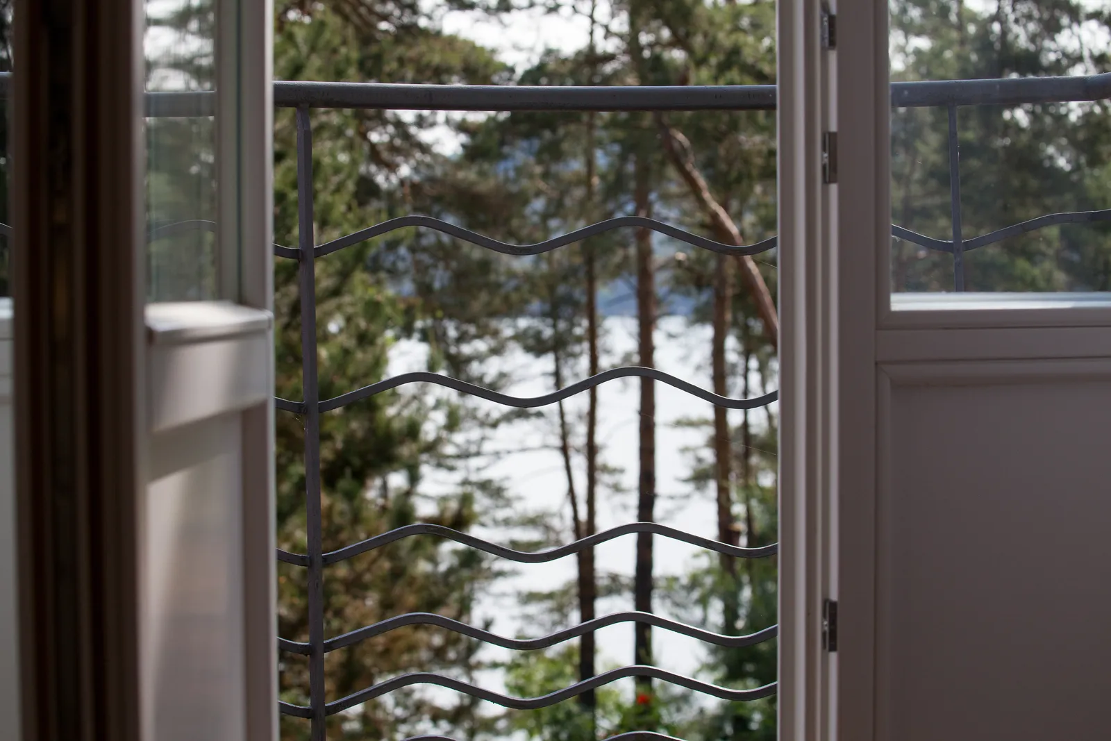 Blick aus dem Fenster in den Garten